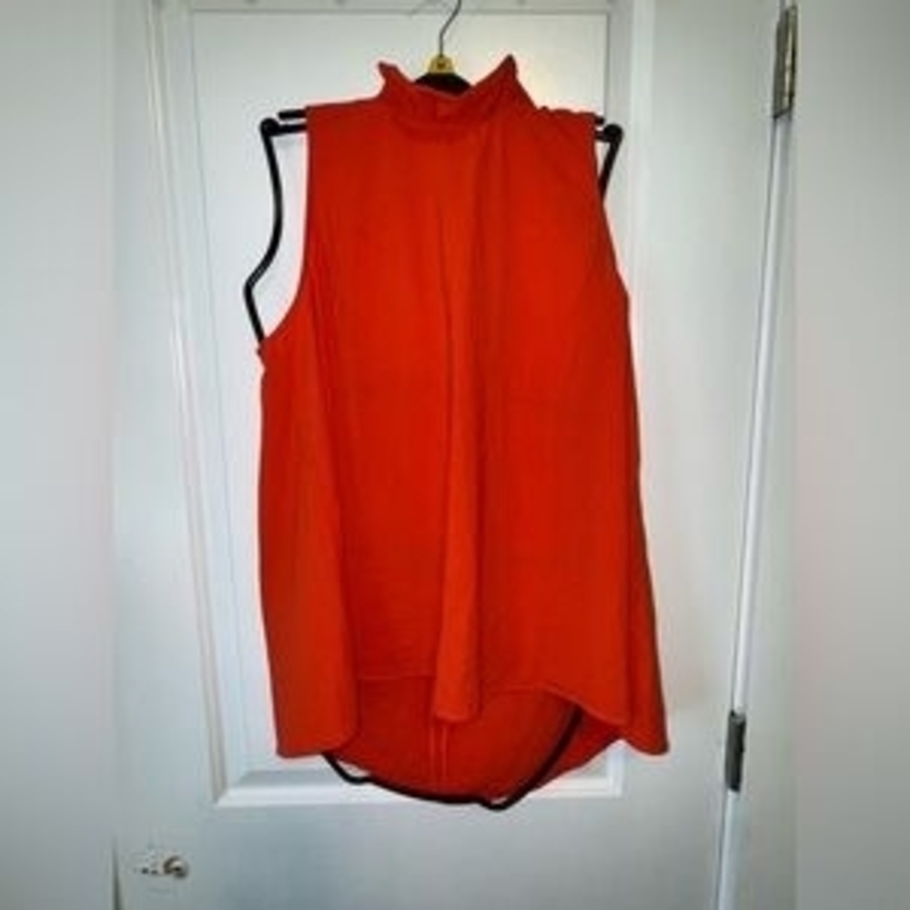 Mud Pie High-Neck Sleeveless Red Blouse